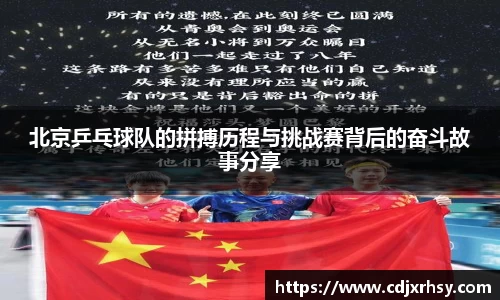 北京乒乓球队的拼搏历程与挑战赛背后的奋斗故事分享